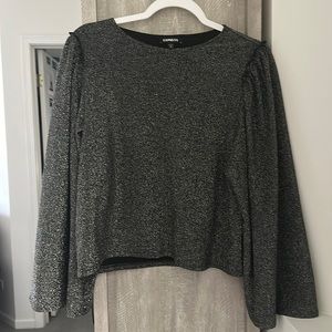Express Size M Silver Glitter top